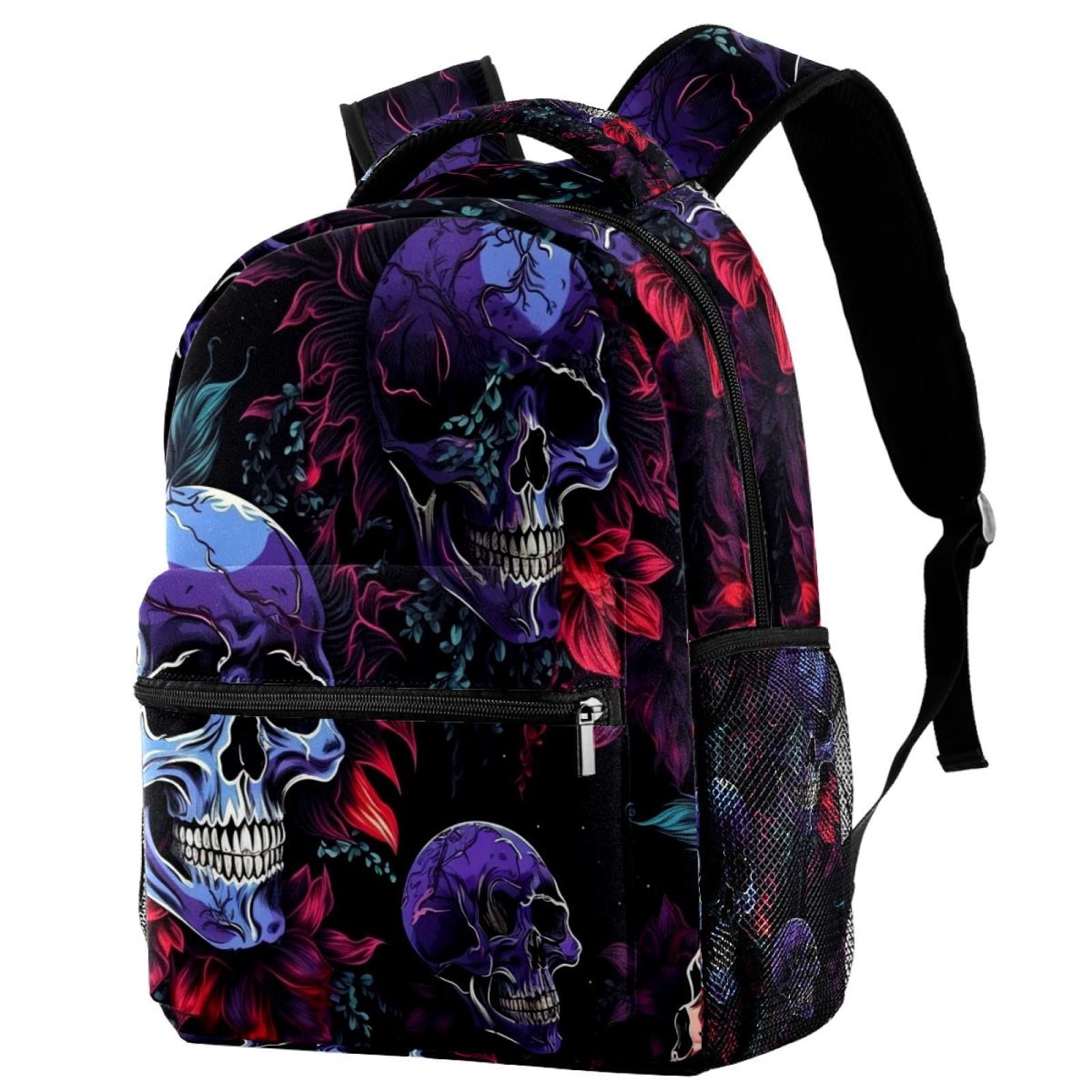 Lightweight Backpack Skull School Bag Travel Laptop Daypack for 