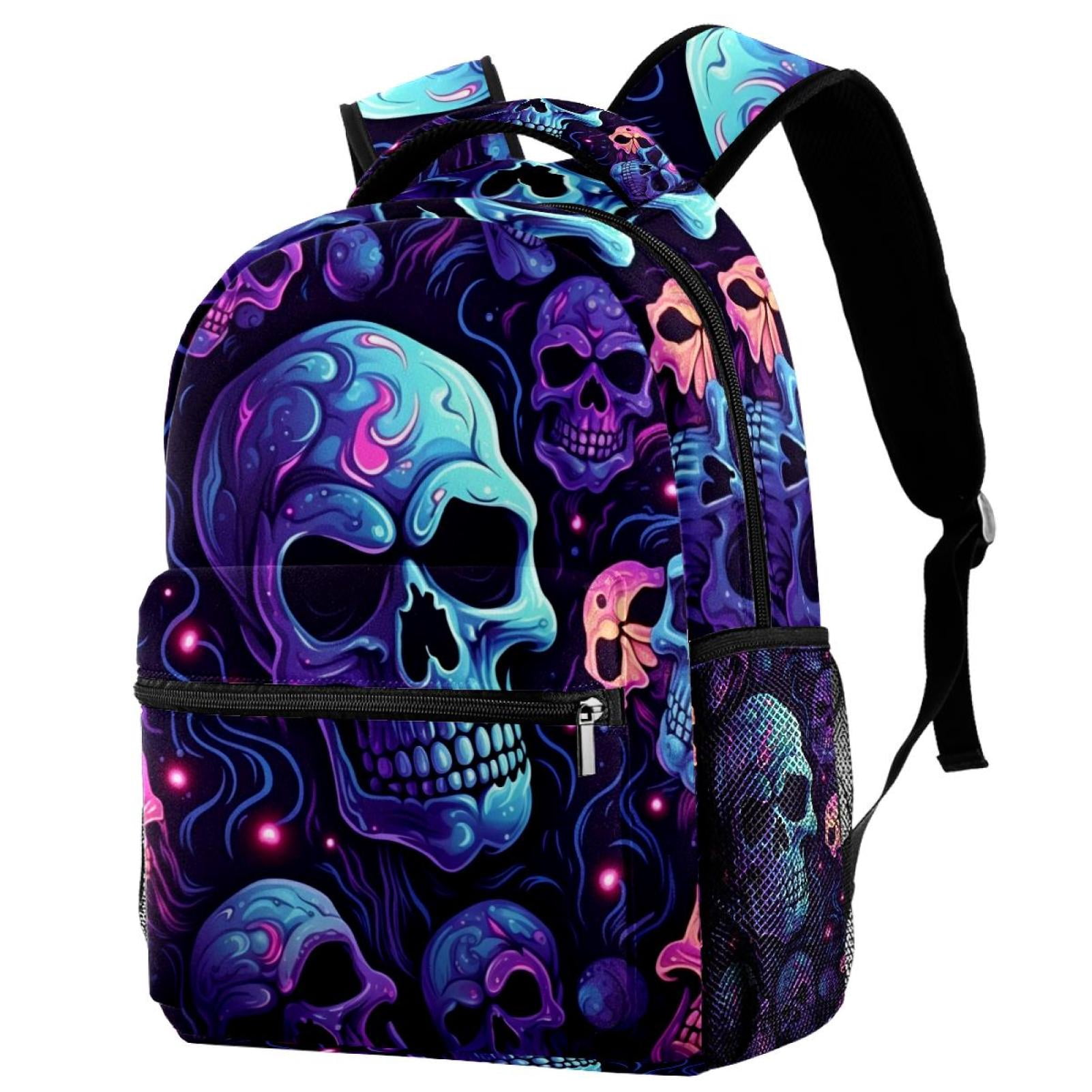 1502 Mini Backpack Purse Bag Lightweight Casual Daily Travel Backpack Skull Sugar Skull Backpack, Day of the Dead Backpack, Candy Skull  main image 2