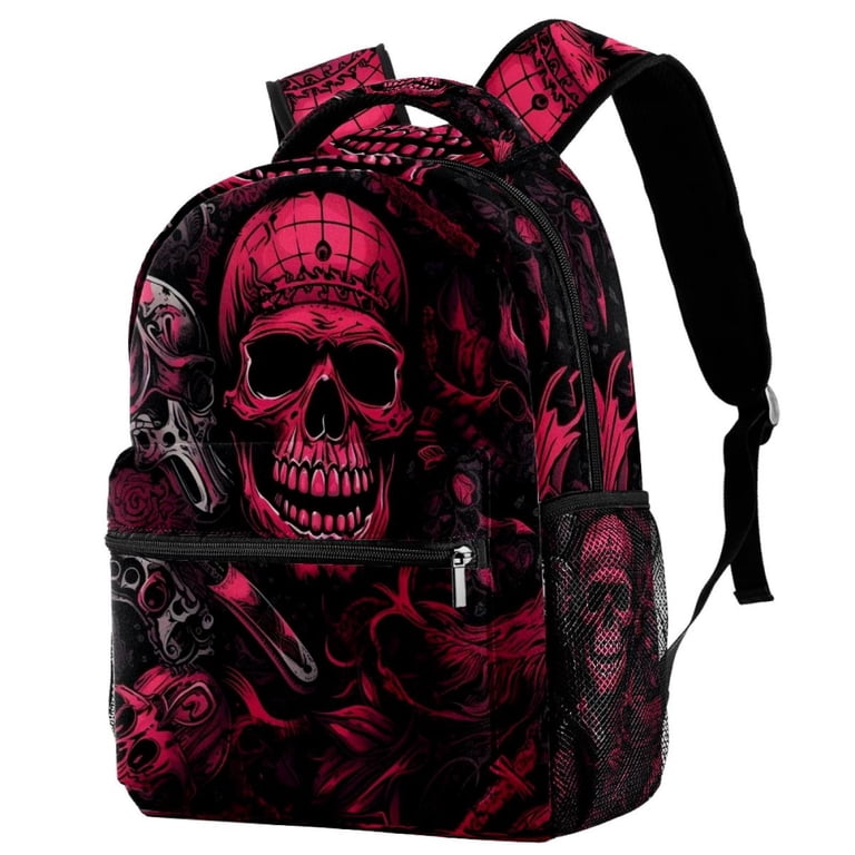 Lightweight Skull Print Sling Crossbody Bag Travel Backpack Lightweight Backpack Skull School Bag Travel Laptop Daypack  main image 4