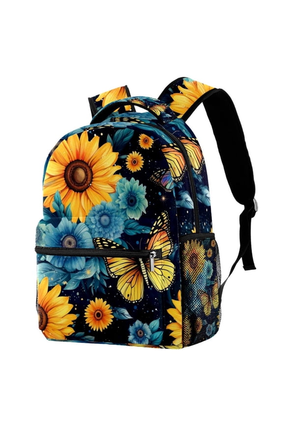 Lightweight Backpack Sunflower Butterfly School Bag Travel Laptop Daypack for Men Women Casual Rucksack