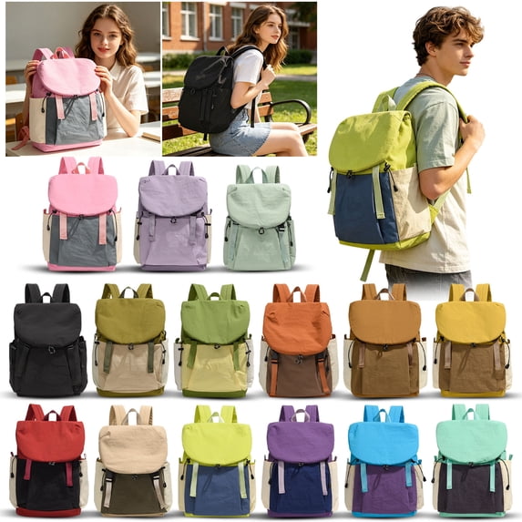 Lightweight Backpack for Travel, Small Hiking Backpack for Women, Packable Waterproof Daypack Hiking Backpack, Casual Outdoor Day Bag for Camping Commutes, Lime Blue Multi Color 1