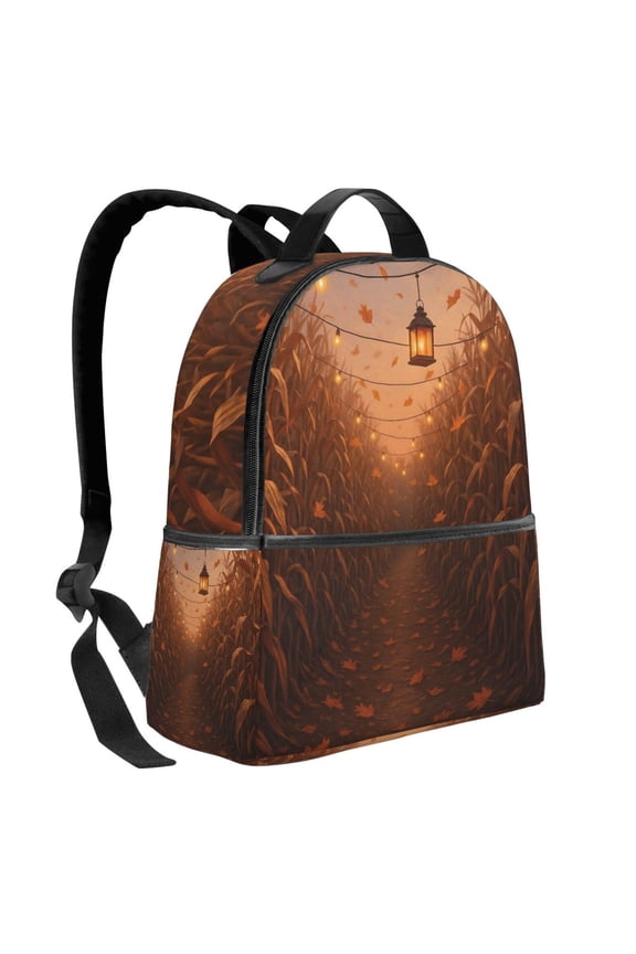 Lightweight Backpack With Adjustable Shoulder Strap Empty Bag Upright 1214.5in For Weekend Holiday Travel Hiking Autumn Cornfield