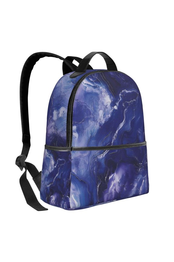 Lightweight Backpack With Adjustable Shoulder Strap Empty Bag Upright 1214.5in For Weekend Holiday Travel Hiking Blueviolet Marble_4