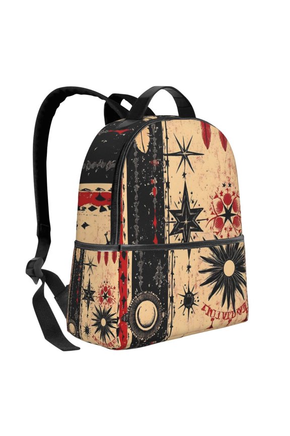 Lightweight Backpack With Adjustable Shoulder Strap Empty Bag Upright 1214.5in For Weekend Holiday Travel Hiking Bohemian Stars