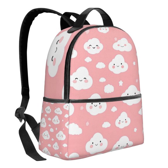 Lightweight Backpack With Adjustable Shoulder Strap Empty Bag Upright 1214.5in For Weekend Holiday Travel Hiking Cute Cloud