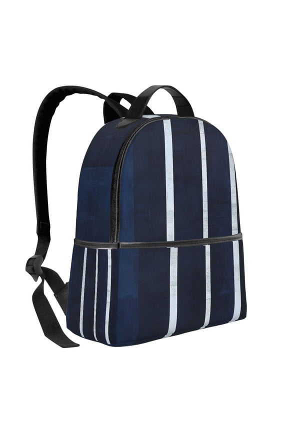 Lightweight Backpack With Adjustable Shoulder Strap Empty Bag Upright 1214.5in For Weekend Holiday Travel Hiking Darkblue Stripe_2