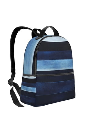 Lightweight Backpack With Adjustable Shoulder Strap Empty Bag Upright 1214.5in For Weekend Holiday Travel Hiking Darkblue Stripe_4