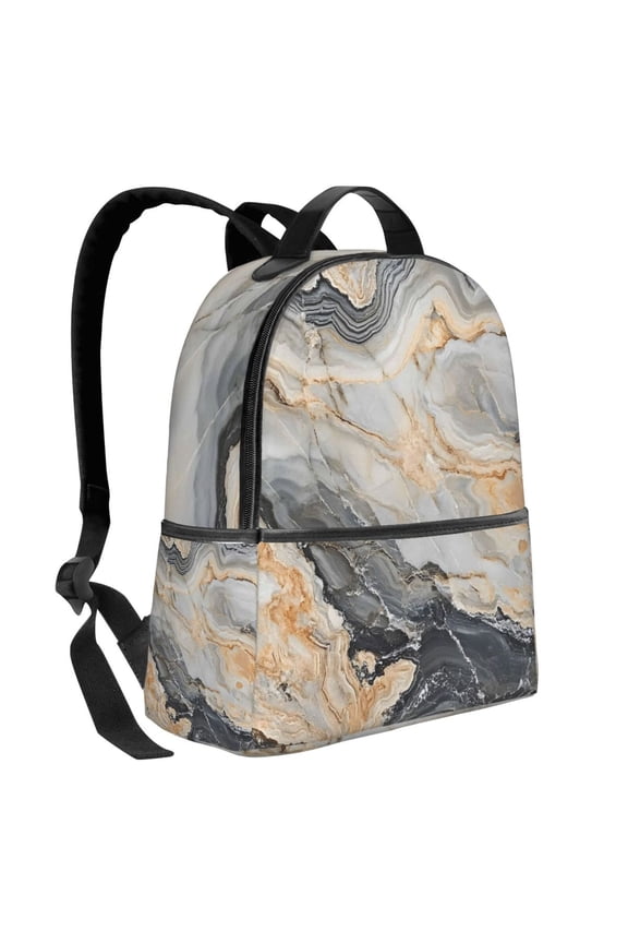Lightweight Backpack With Adjustable Shoulder Strap Empty Bag Upright 1214.5in For Weekend Holiday Travel Hiking Gainsboro Marble_2