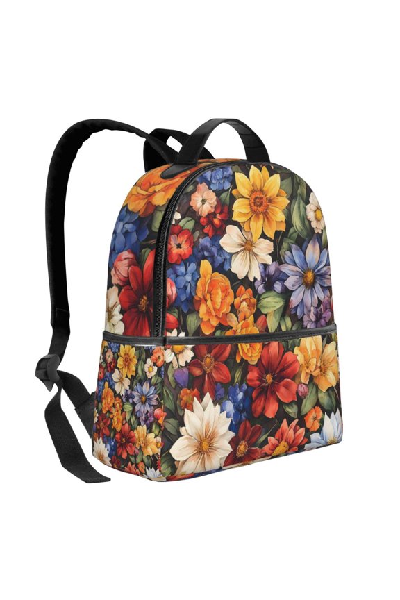 Lightweight Backpack With Adjustable Shoulder Strap Empty Bag Upright 1214.5in For Weekend Holiday Travel Hiking Groovy Flowers (2)