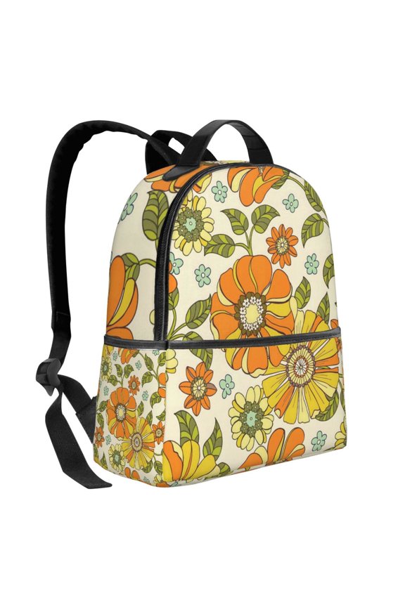 Lightweight Backpack With Adjustable Shoulder Strap Empty Bag Upright 1214.5in For Weekend Holiday Travel Hiking Groovy Flowers (4)