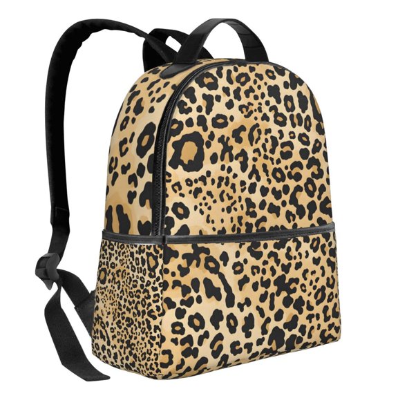 Lightweight Backpack With Adjustable Shoulder Strap Empty Bag Upright 1214.5in For Weekend Holiday Travel Hiking Leopard Print Pattern Background_1