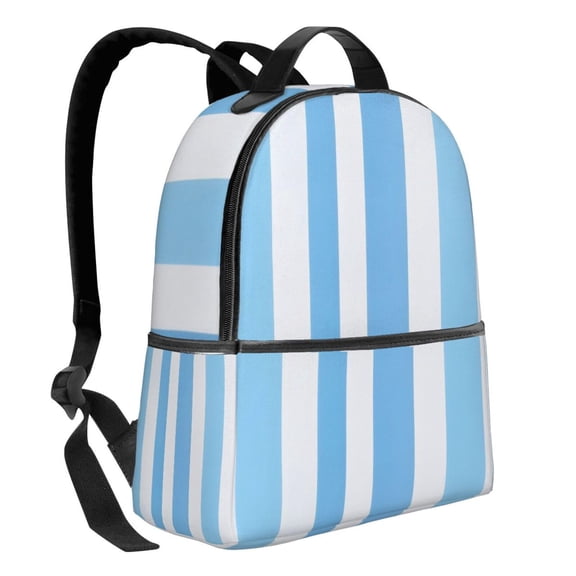 Lightweight Backpack With Adjustable Shoulder Strap Empty Bag Upright 1214.5in For Weekend Holiday Travel Hiking Light Blue Stripe_2