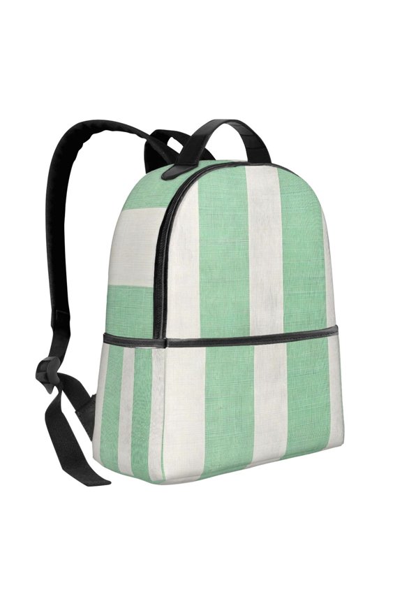 Lightweight Backpack With Adjustable Shoulder Strap Empty Bag Upright 1214.5in For Weekend Holiday Travel Hiking Lightgreen Stripe_4