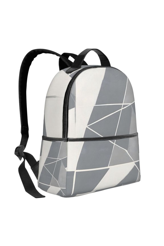 Lightweight Backpack With Adjustable Shoulder Strap Empty Bag Upright 1214.5in For Weekend Holiday Travel Hiking Lightslategray Geometric Lines_4