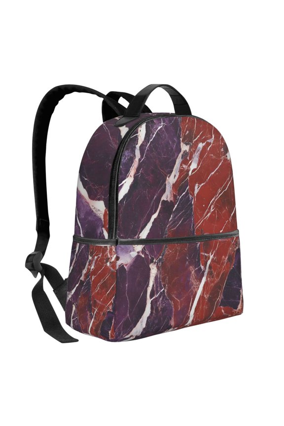 Lightweight Backpack With Adjustable Shoulder Strap Empty Bag Upright 1214.5in For Weekend Holiday Travel Hiking Mediumvioletred Marble_2