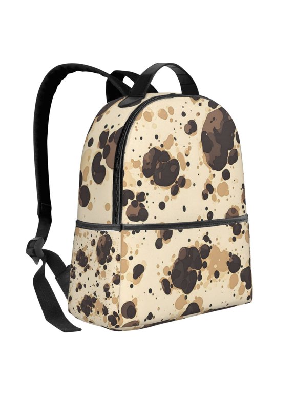 Lightweight Backpack With Adjustable Shoulder Strap Empty Bag Upright 1214.5in For Weekend Holiday Travel Hiking Milk Cow Print Style Sienna_1