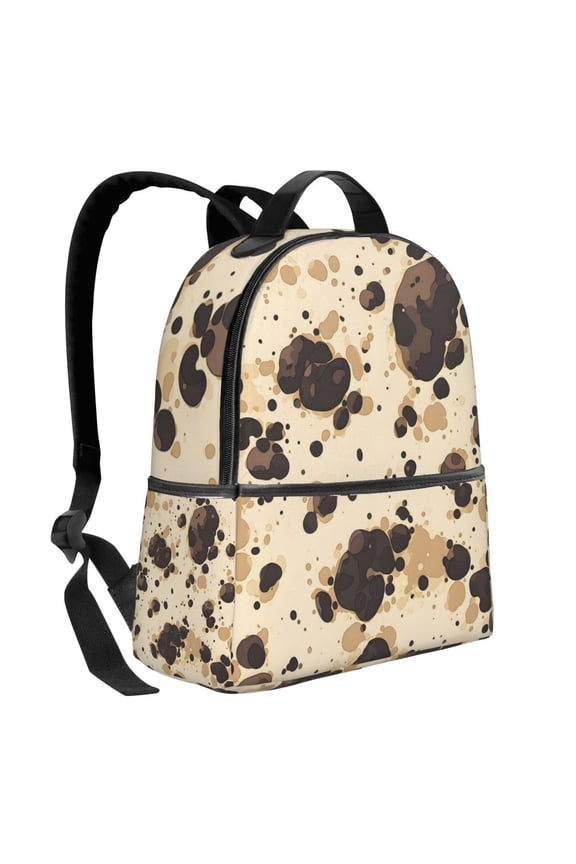 Lightweight Backpack With Adjustable Shoulder Strap Empty Bag Upright 1214.5in For Weekend Holiday Travel Hiking Milk Cow Print Style Sienna_1