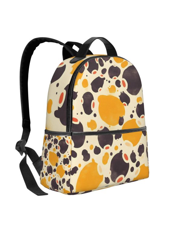 Lightweight Backpack With Adjustable Shoulder Strap Empty Bag Upright 1214.5in For Weekend Holiday Travel Hiking Milk Cow Print Style Sienna_3