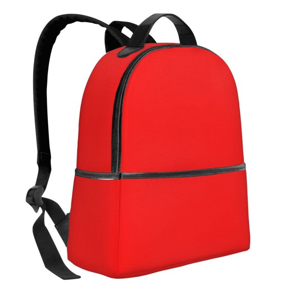 Lightweight Backpack With Adjustable Shoulder Strap Empty Bag Upright 1214.5in For Weekend Holiday Travel Hiking Red