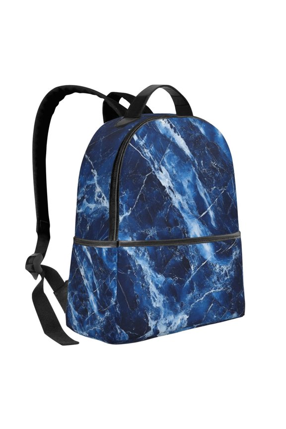 Lightweight Backpack With Adjustable Shoulder Strap Empty Bag Upright 1214.5in For Weekend Holiday Travel Hiking Royalblue Marble_1
