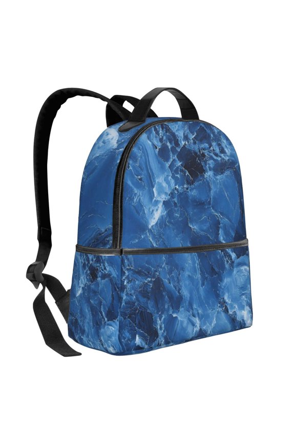 Lightweight Backpack With Adjustable Shoulder Strap Empty Bag Upright 1214.5in For Weekend Holiday Travel Hiking Royalblue Marble_3