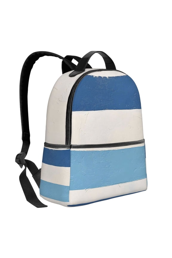 Lightweight Backpack With Adjustable Shoulder Strap Empty Bag Upright 1214.5in For Weekend Holiday Travel Hiking Skyblue Stripe_1