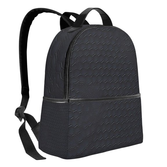 Lightweight Backpack With Adjustable Shoulder Strap Empty Bag Upright 1214.5in For Weekend Holiday Travel Hiking Snake Skin Print Style Darkgray_1