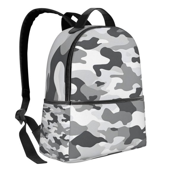 Lightweight Backpack With Adjustable Shoulder Strap Empty Bag Upright 1214.5in For Weekend Holiday Travel Hiking Vector Camouflage Pattern Gray_2