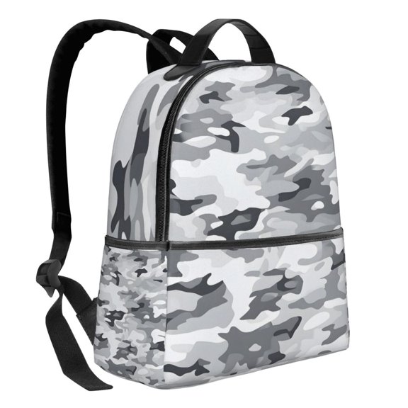 Lightweight Backpack With Adjustable Shoulder Strap Empty Bag Upright 1214.5in For Weekend Holiday Travel Hiking Vector Camouflage Pattern Gray_3