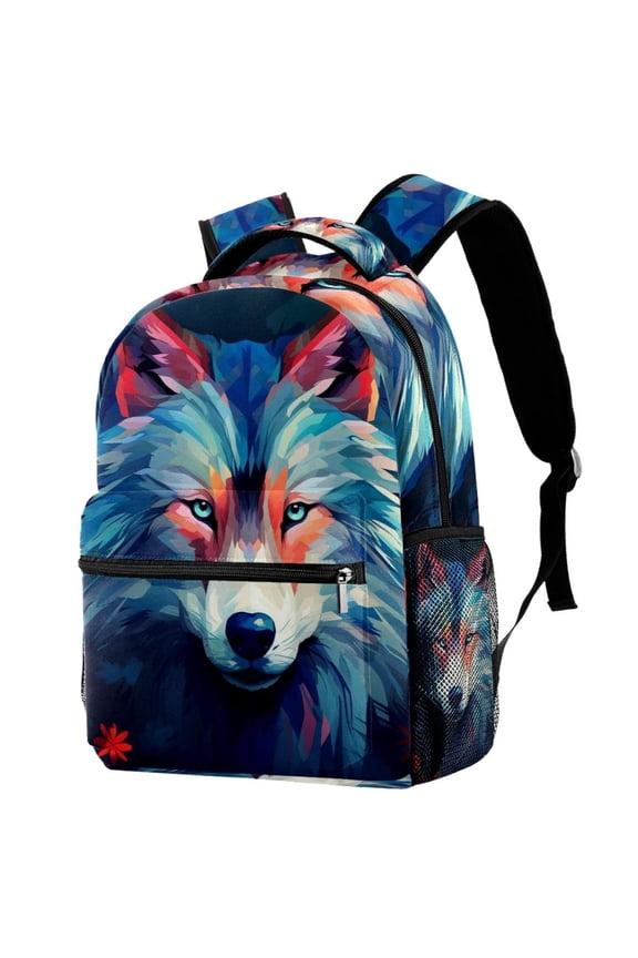Lightweight Backpack Wolf School Bag Travel Laptop Daypack for Men Women Casual Rucksack