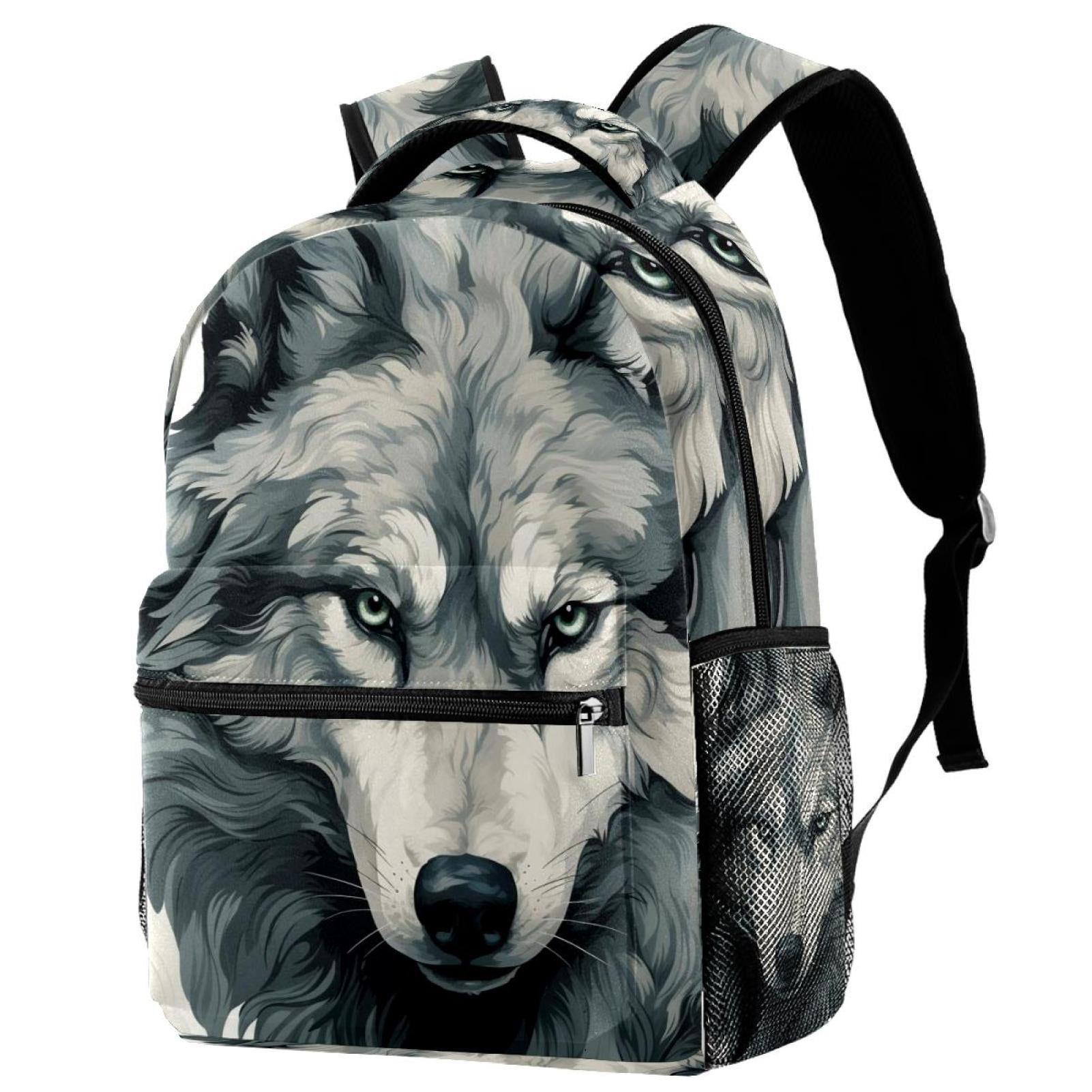 Wolf Women\'s Backpack Wolf Backpack for Boys Elementary School Bag Kids Girls  main image 3