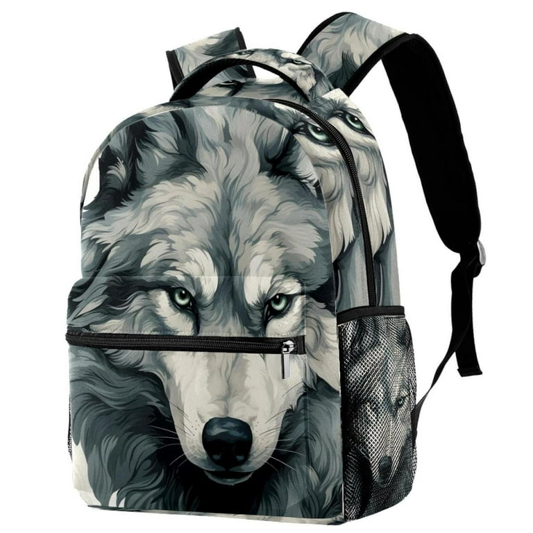 Lightweight Backpack Wolf School Bag Travel Laptop Daypack for Men