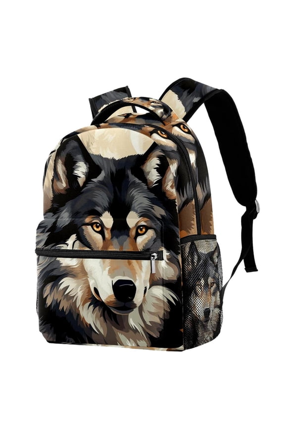 Lightweight Backpack Wolf School Bag Travel Laptop Daypack for Men Women Casual Rucksack