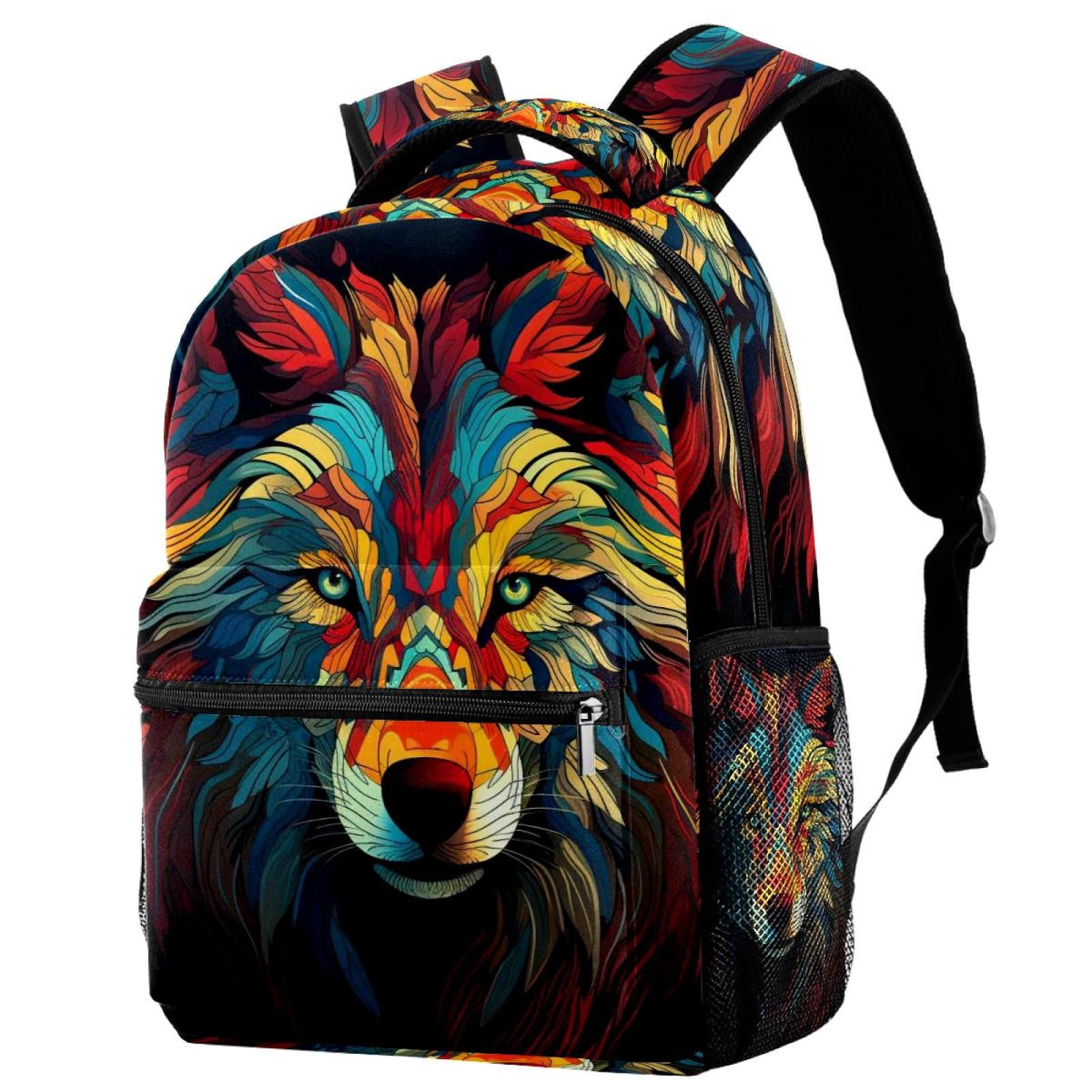 Lightweight Backpack Wolf School Bag Travel Laptop Daypack 