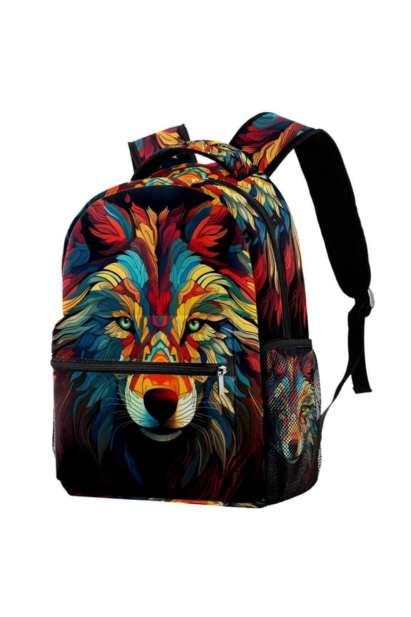 Lightweight Backpack Wolf School Bag Travel Laptop Daypack for Men Women Casual Rucksack