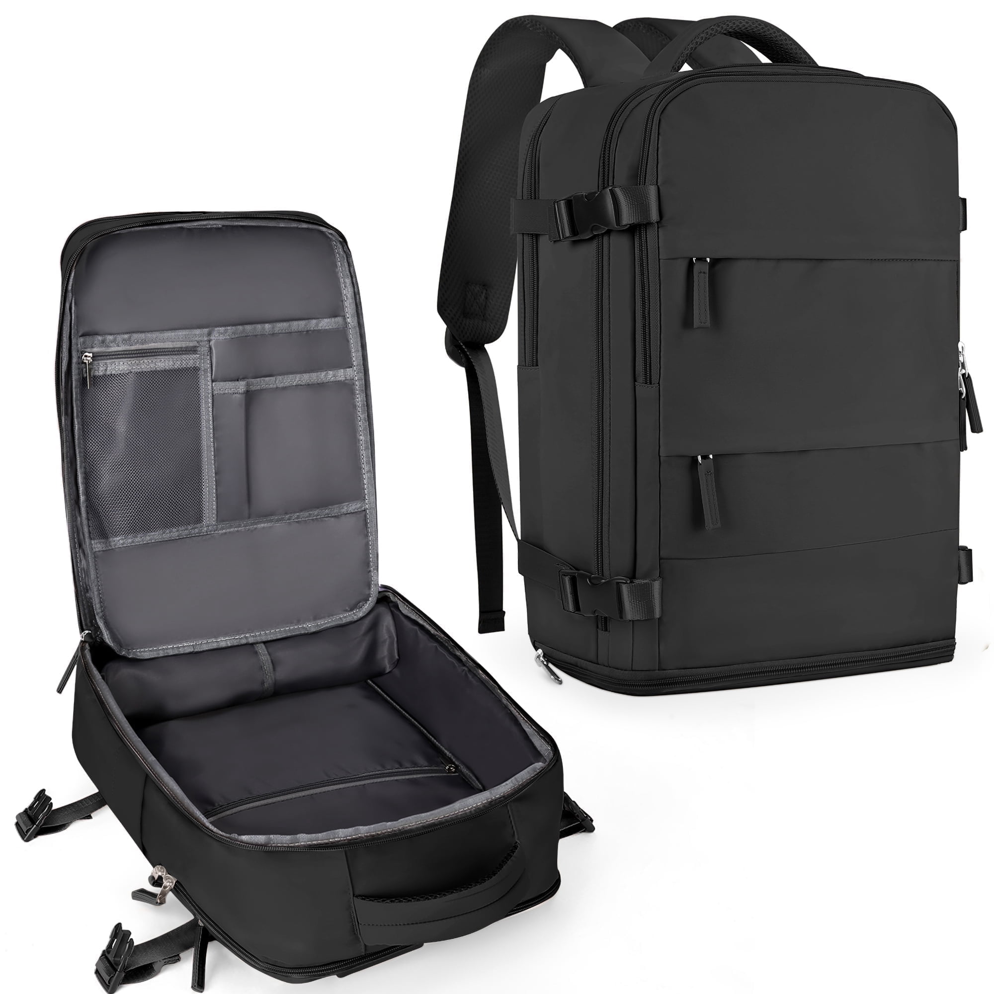 Lightweight Backpack Women, Men Carry On Backpack,Hiking Backpack Waterproof Outdoor Sports Casual Daypack Airplane Approved Backpack Student School Bag Black