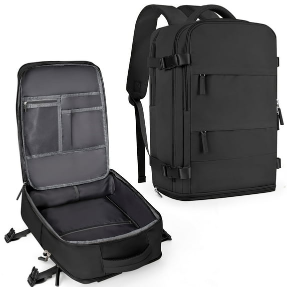 Lightweight Backpack Women, Men Carry On Backpack,Hiking Backpack Waterproof Outdoor Sports Casual Daypack Airplane Approved Backpack Student School Bag Black