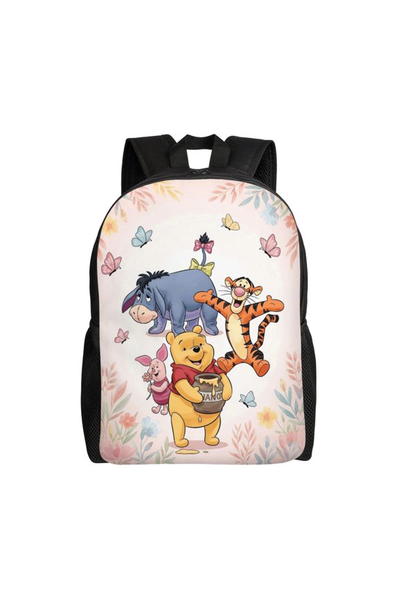 Lightweight Backpack, Yellow Bear Aesthetic Oxford Daypack for Daily Travel and Picnic