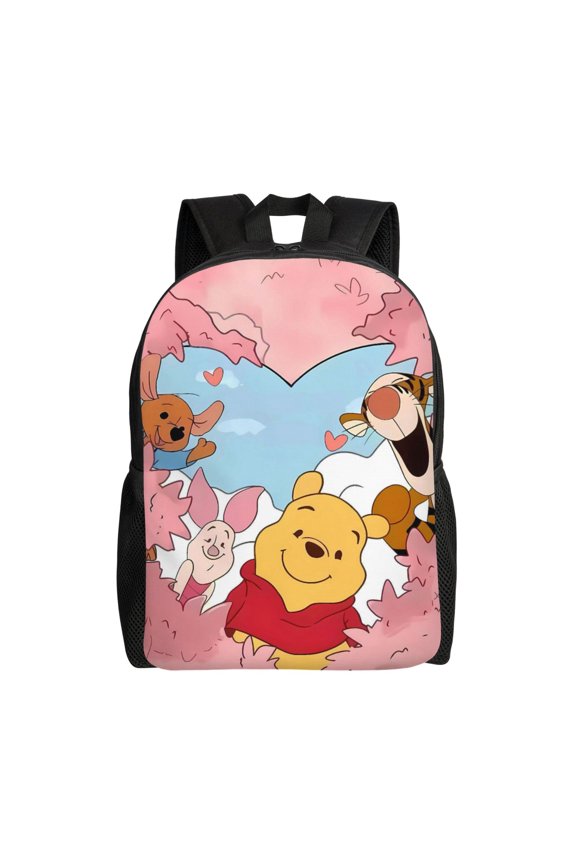 Lightweight Backpack, Yellow Bear Aesthetic Oxford Daypack for Daily Travel and Picnic