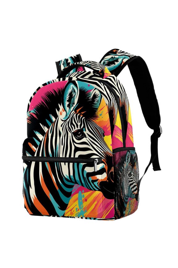 Lightweight Backpack Zebra School Bag Travel Laptop Daypack for Men Women Casual Rucksack