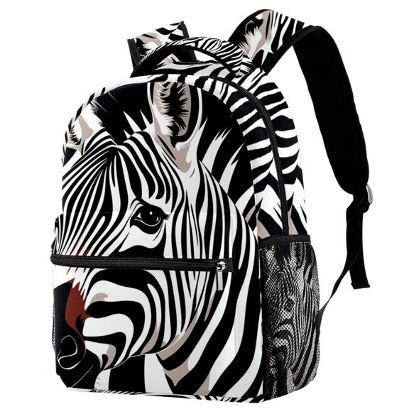 Lightweight Backpack Zebra School Bag Travel Laptop Daypack for Men Women Casual Rucksack