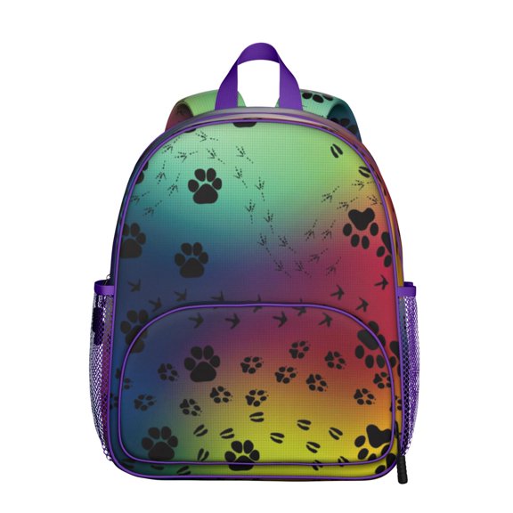 Lightweight Backpack for Pet Lovers, Floral Dog Bone and Paw Design, Cute and Compact for Daily Use