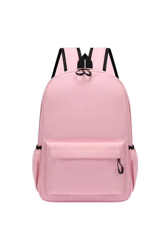 Lightweight Backpack with 2 Zippered Compartments, Customizable DIY Backpack for School Travel Daily Use(Pink,M)