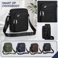 thumbnail image 1 of Lightweight Bag with 6 Zippered Pockets, Multi-Compartment Sling Pack for Travel, Hiking, and Daily Use, Water-Resistant Shoulder Organizer Purse, 1Pack Green, 1 of 6