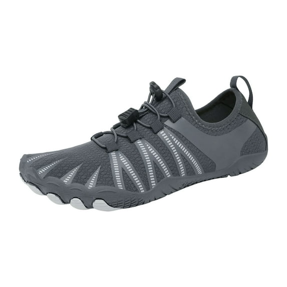 Lightweight Barefoot Shoes for Women Men Breathable Non Slip Athletic Footwear Wide Toe Box Water Shoes for Hiking Gray Size 12