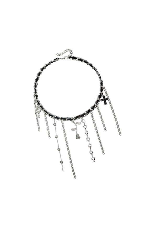 Lightweight Beaded decoration bridge Necklace Adjustable Length Alloy Clavicle Chain for Women Accessories