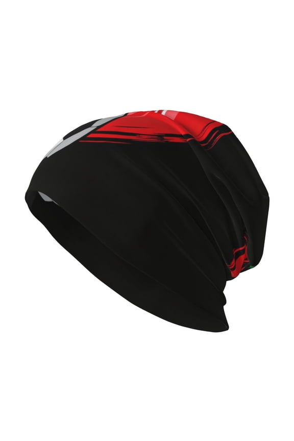 Lightweight Beanie Cap For Women Men Italian Football Pattern Warm Knit Hat For Outdoor Travel Sport