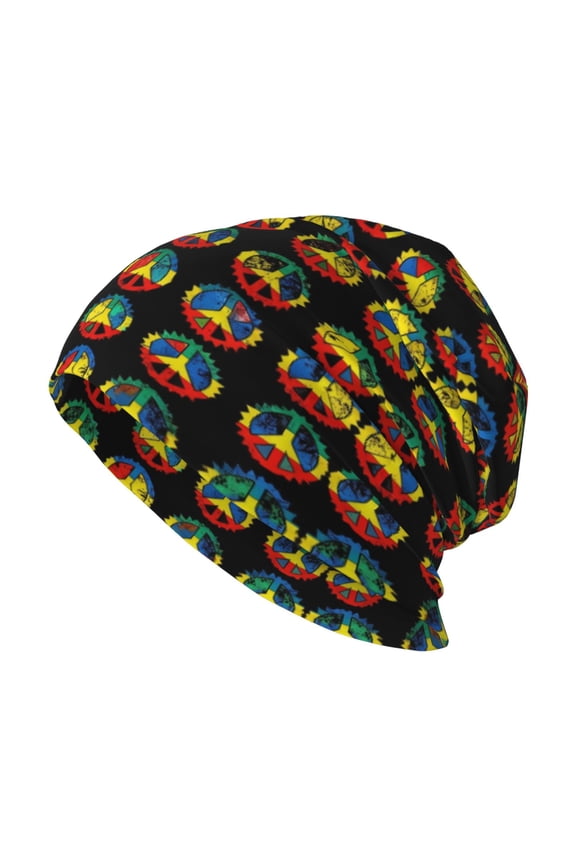 Lightweight Beanie Cap For Women Men Peace Power Reggae Warm Knit Hat For Outdoor Travel Sport