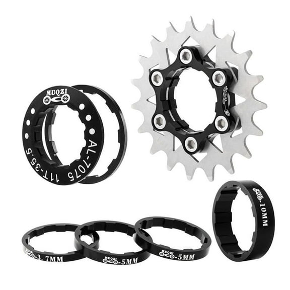 Lightweight Bike 19T Single Speed Cassette Spacers MTB Bicycle Conversion Kit Adapter Sprocket Freewheel Refit Parts Equipment -