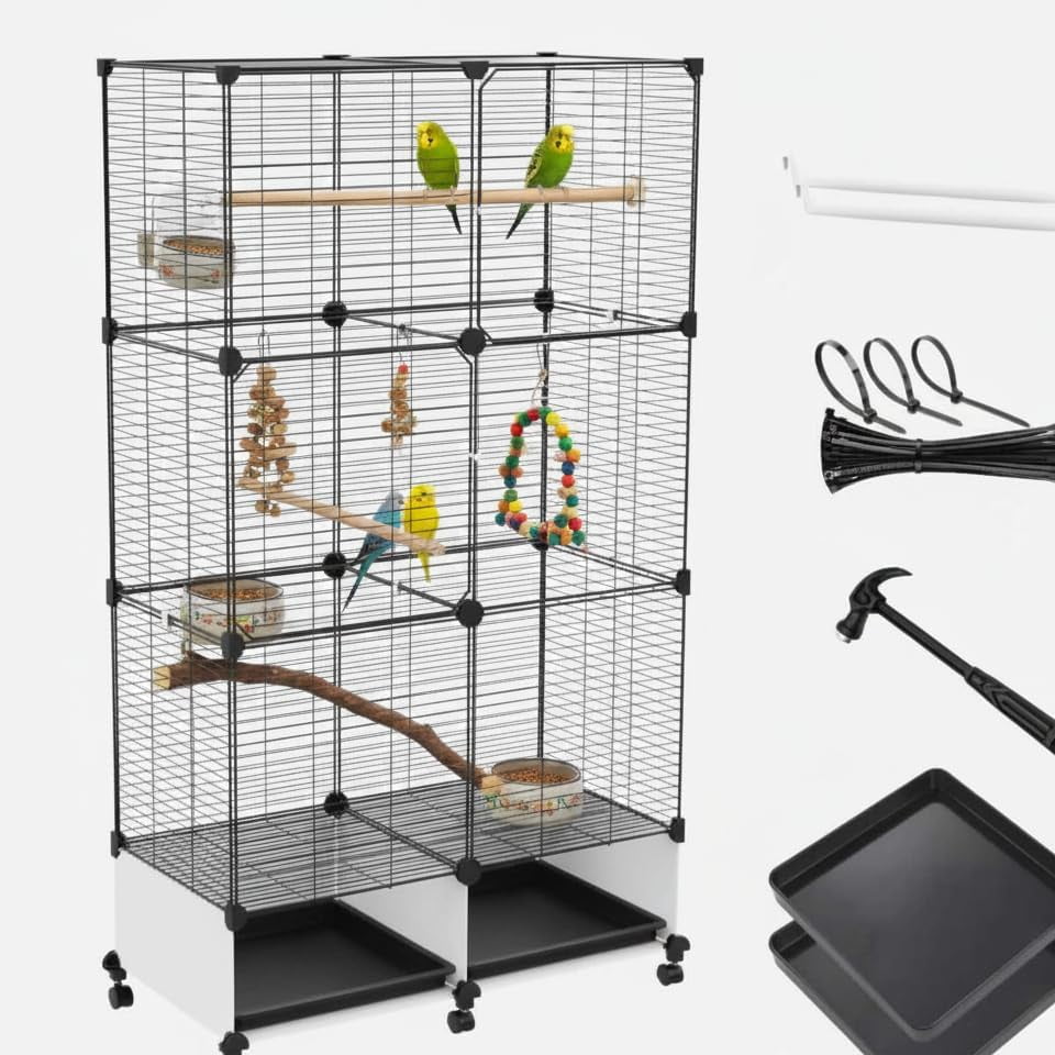 Photo inspiration: Visual Reference: Lightweight Bird Cage With Removable Tray And Adjustable Perch